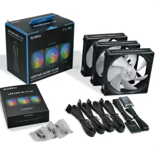 KIT FANS LIAN LI UNI FAN 120MM PRETO COM 3 FANS + CONTROLADORA