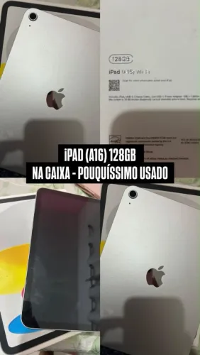 Ipad A16 11ª Geração 128GB Wi-Fi +Acessórios na Caixa