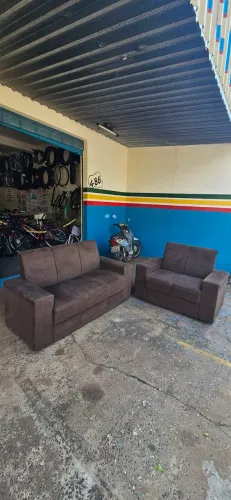 jogo sofa 2 e 3 lugares usado marcas de uso ENTREGA GRÁTIS