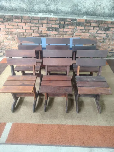 Conjunto de 6 Cadeiras de Madeira Maciça 