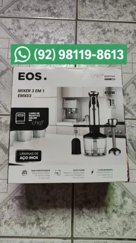 Mixer Eos 3 Em 1 - 12 Velocidades 850w Inox e Preto Emx03