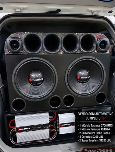 Som automotivo completo 15 polegadas