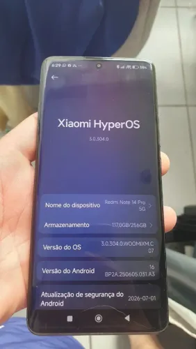 Xiaomi Redmi Not14 pro 5G 256g super novo com NF