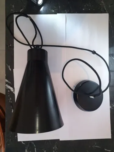 Lustre Pendente Preto Fosco (4 unidades)