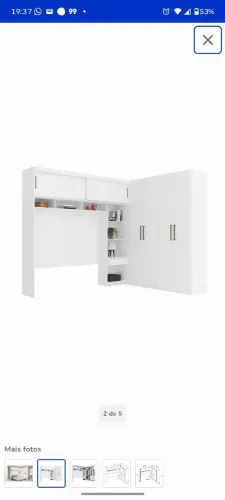 Guarda-roupa casal/Queen em L com cabeceira