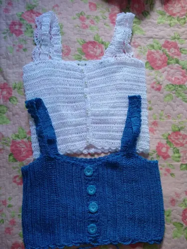 Kit dois croped de crochê P/M