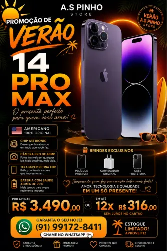 iPhone 14 Pro Max com bateria ótima e garantia 