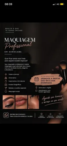 Maquiagem Profissional em Sorocaba | Sábados após 15h e Domingos ?
