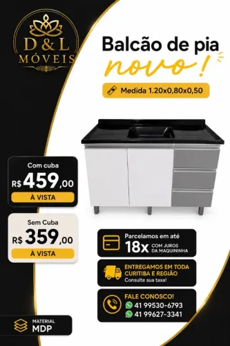 Balcao de pia 1.20m
