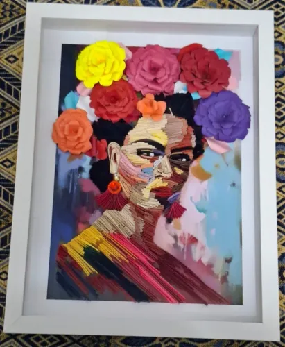 Quadro Quilling - Frida Kahlo