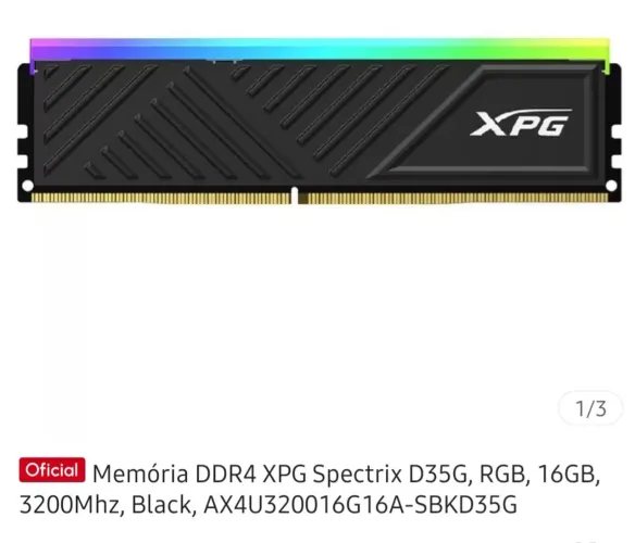 Memória RAM 16gb ddr4 XPG
