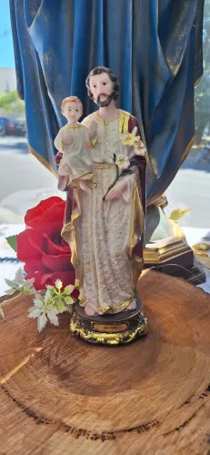 Imagem São José Com Menino Jesus 20cm Em Resina - Uberlândia