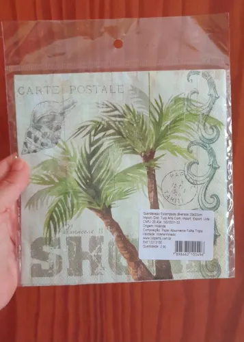 Kit com 03 guardanapos para decoupage