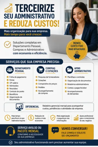 Terceirização Administrativa | DP, Compras e Financeiro