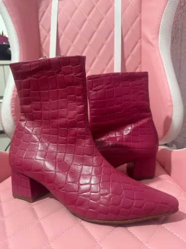 Bota croco rosa 