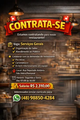 Contratasse colaborador para a vaga de Serviços Gerais