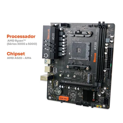 Placa Mãe A520 AM4 DDR4 (NOVA)
