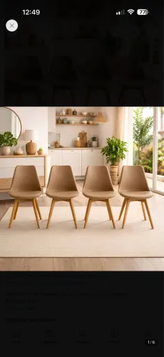 Vendo Kit com 4 Cadeiras Saarinen Wood Estofadas, na cor Fendi.
