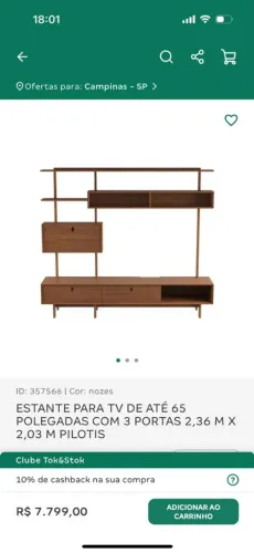 Estante madeira maciça Tok stok nova na embalagem 