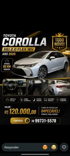 Toyota Corolla XEI 2.0 Flex 16V Aut. 2020