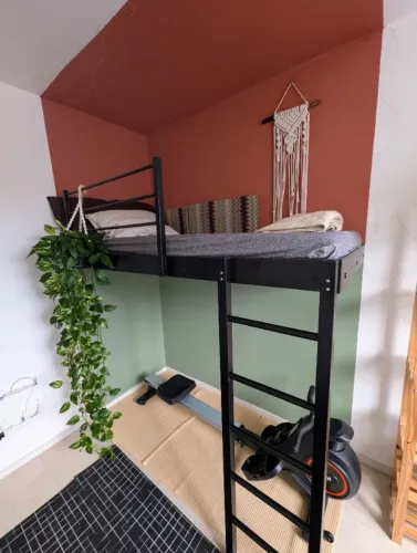 Cama Suspensa De Solteiro - Resistente - Preta
