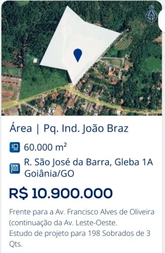 área no setor joão brás-Goiânia