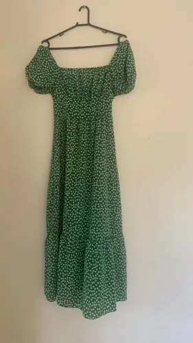 Vestido verde florido estilo Romântico/Camponesa- Niay