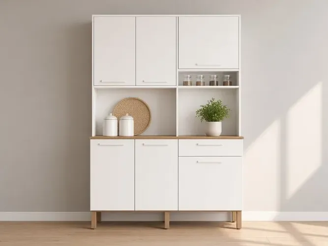 Armário Cozinha New Siena 6P 1G 1,40m Branco (NOVO A PRONTA ENTREGA)