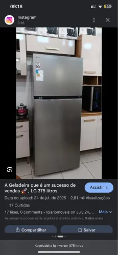 Geladeira LG Frost Free Inverter 375L (Perfeito estado)