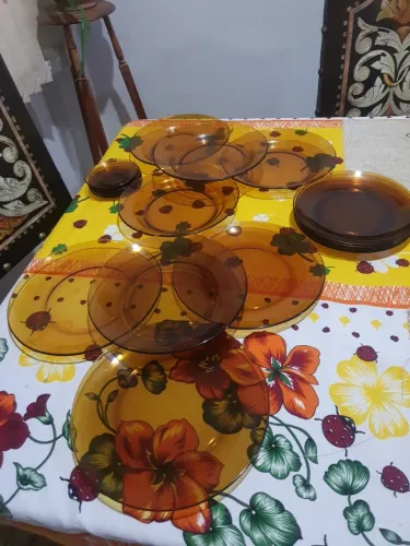 Conjunto de pratos - Duralex - Âmbar - Colecionador - Colecionáveis