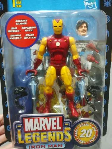Boneco Marvel legends homem de ferro de 20 anos da Marvel com todos os acessórios