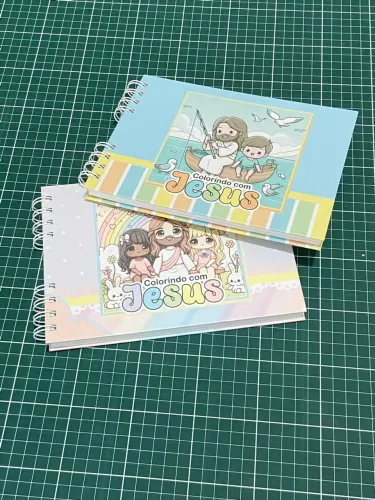 Livro de colorir -Colorindo com Jesus- estilo Bobbie Goods