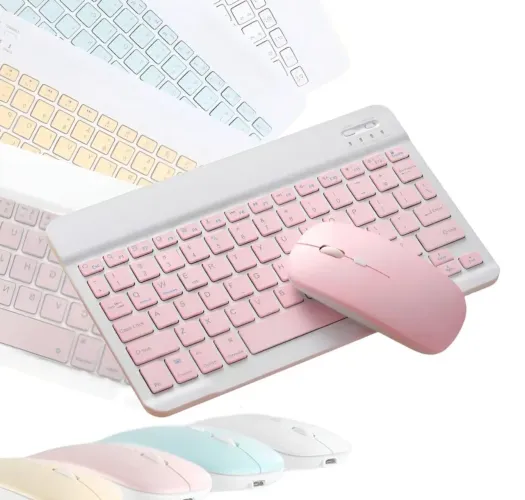 Kit teclado e mouse rosa -Nunca usado
