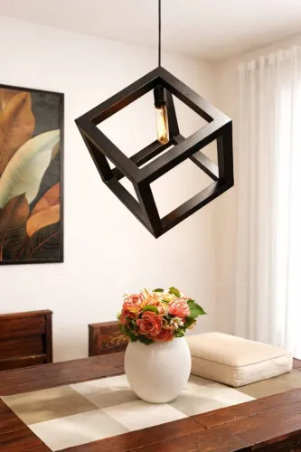 Lustre em Metalon cubo
