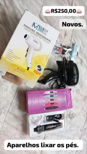 Lixa para pés e lixa de unhas. Elétrica. Novas. Vai com as lixas. Para manicura e pedicure