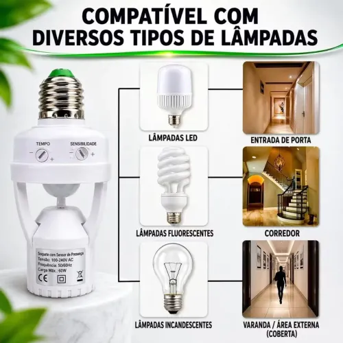 SENSOR DE PRESENÇA BOCAL E27