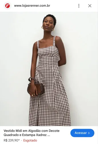 Vestido Renner Xadrez 