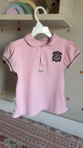 Camiseta infantil Rosa Corinthians - Oficial