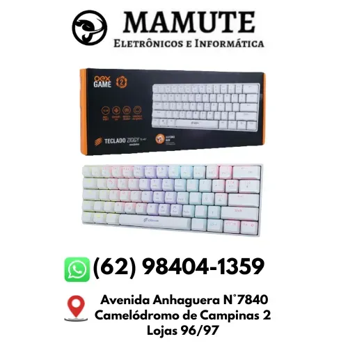 Teclado Gamer Mecânico Ziggy 60% Branco Tc607 Outemu Red Oex