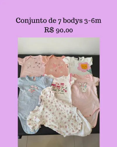 lote 7 bodys 3-6m menina
