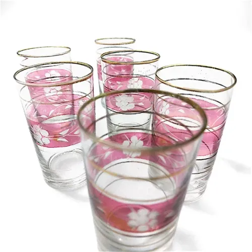 Conjunto 6 copos aperitivo de cristal vintage original da déc. 50