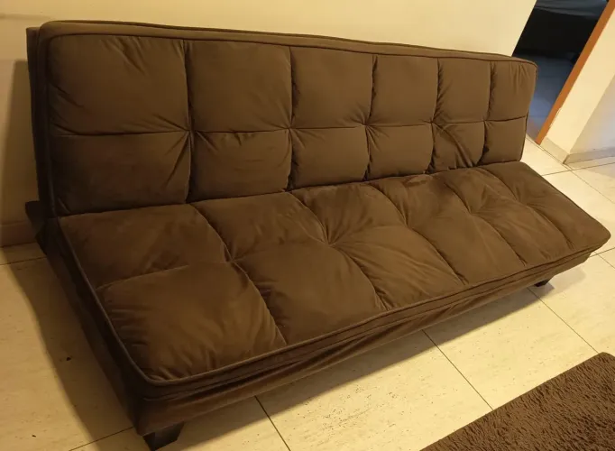 Sofá suede marron