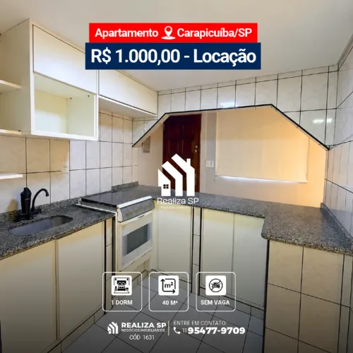 Apartamento Para Locação 40m² COHAB 2 Carapicuíba SP 1 dorm Sem Vaga