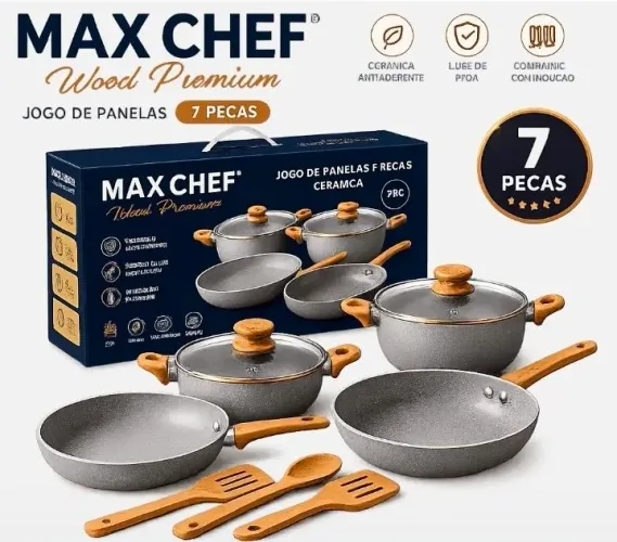 Jogo de panelas 7 pçs cerâmica
