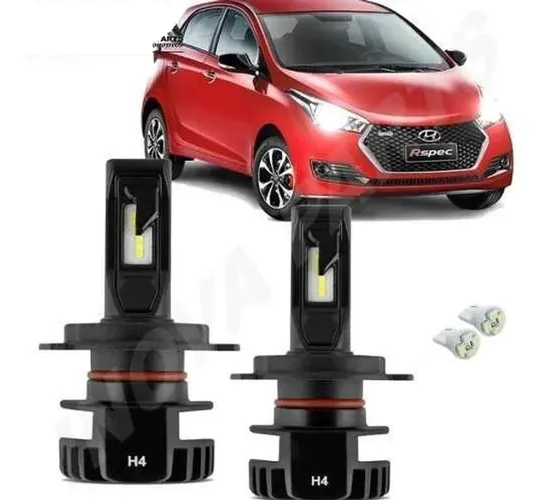 Kit Lampada Super Led Plus Hyundai Hb20 Farol Alto E Baixo
