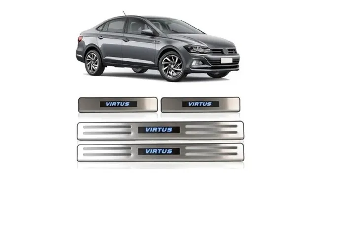 Kit Soleira Com Led De Porta VW Virtus 2018 2019 2020 2021 