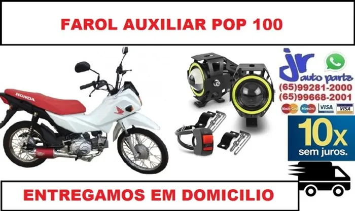 Par farol de milha pop 100 projetor