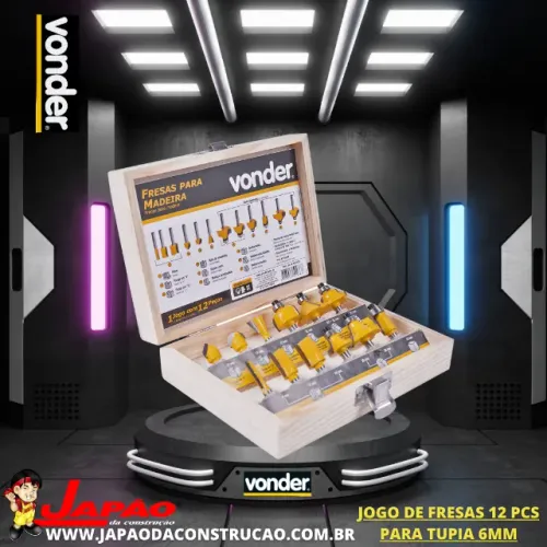 Jogo De Fresas 12 Pcs Para Tupia 6mm Vonder