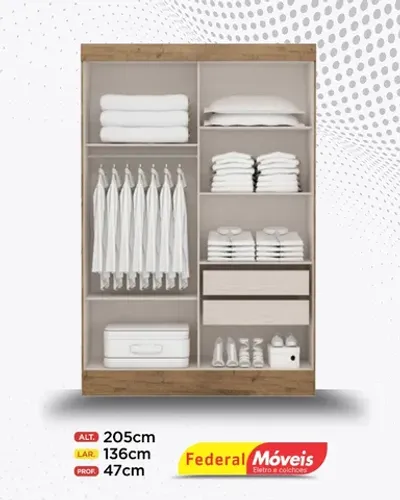 Guarda Roupa 2 Portas 2 Gavetas e Espelho Direto da Fabrica Fazemos Entrega