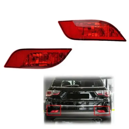 Par Refletor Parachoque Traseiro Jeep Compass 2017 2018 2019 2020 2021 2022 2023